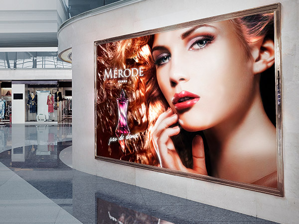 Backlit display printed with UV ink